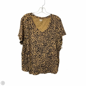 High Density Knit Top Short Sleeve By Old Navy In Animal Print, Size: 2x