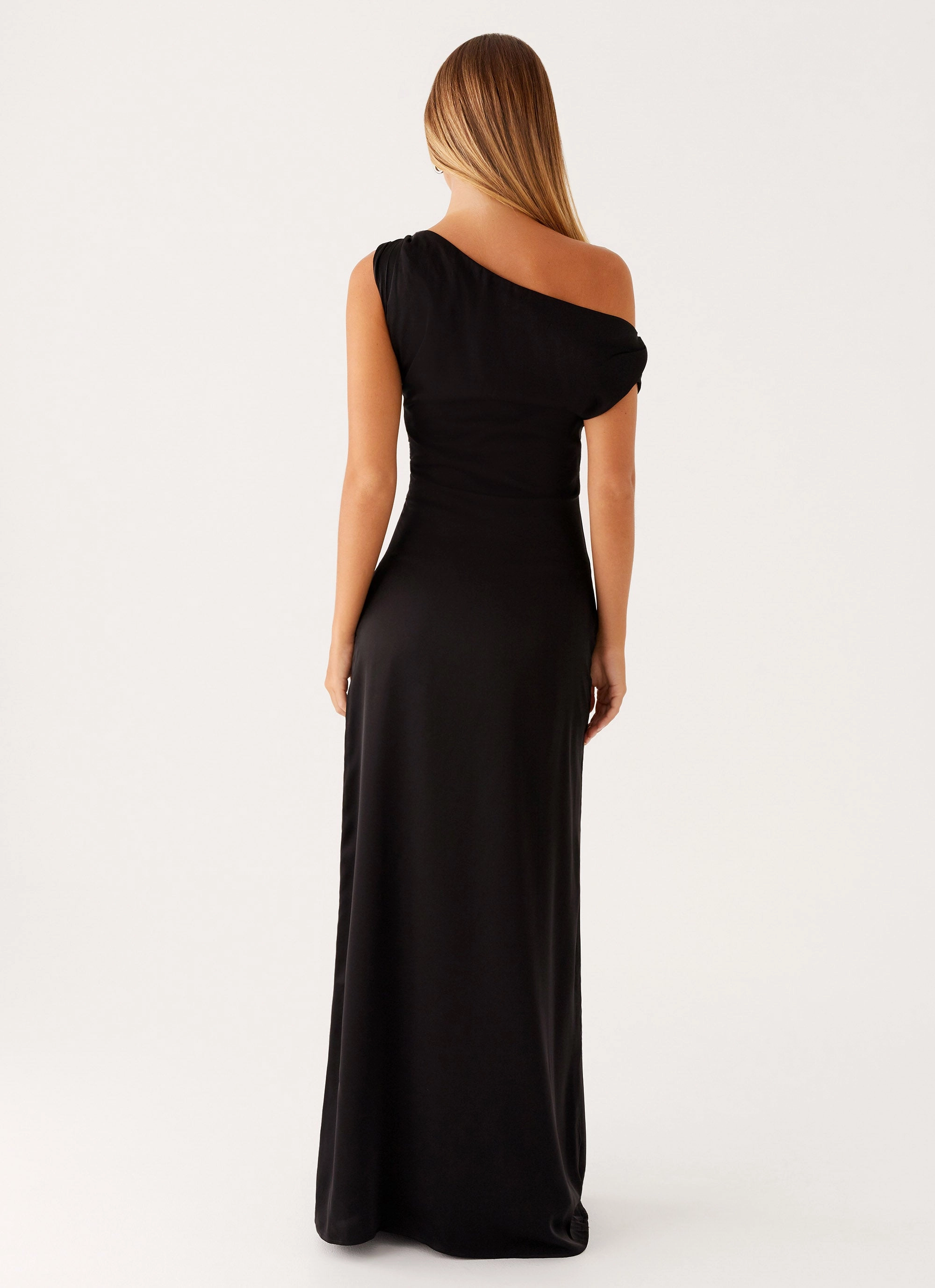 Body Harmony Spring Vibe Heart Of Glass Satin Maxi Dress - Black