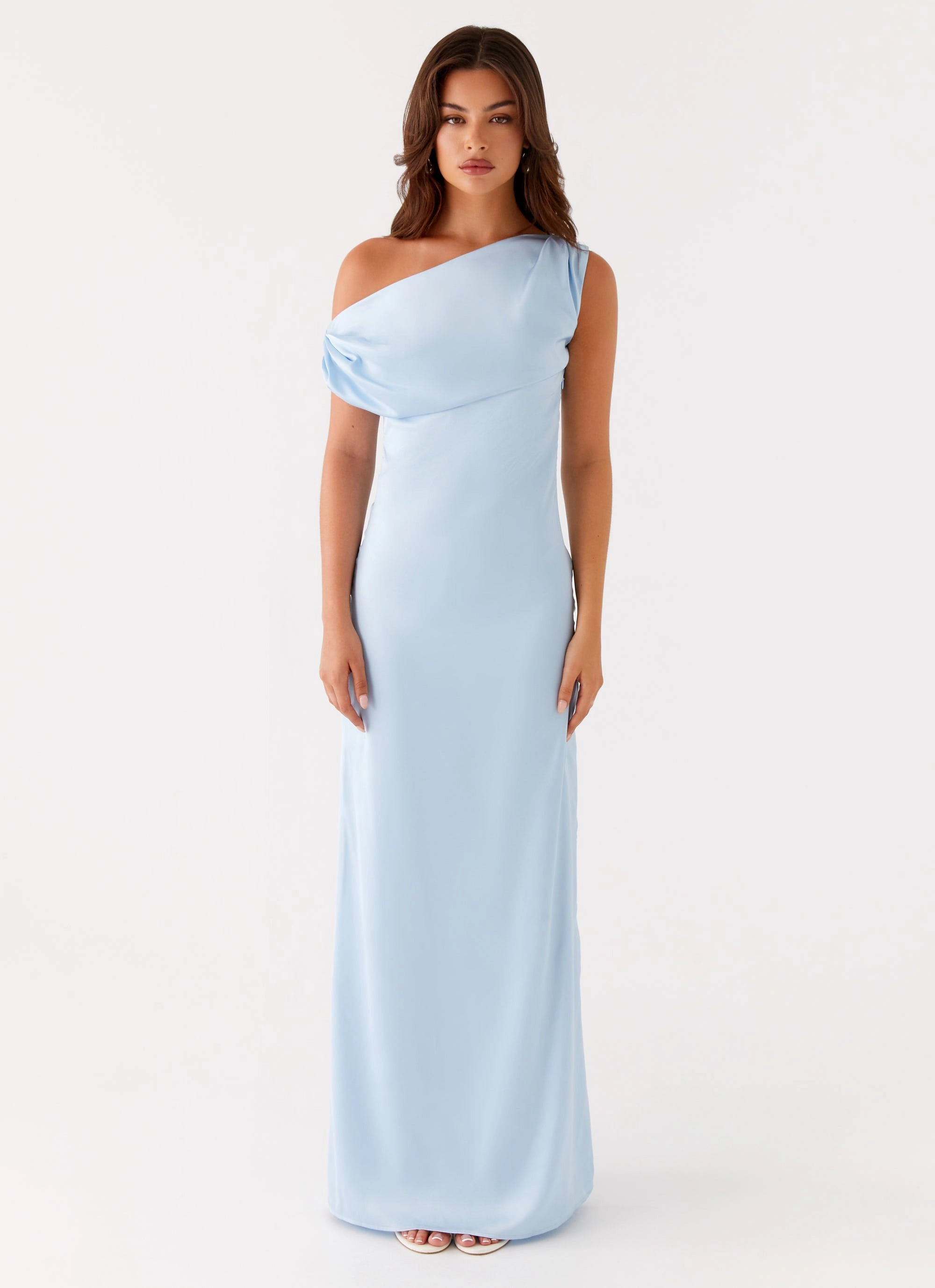 Gender Inclusive Heart Of Glass Satin Maxi Dress - Blue