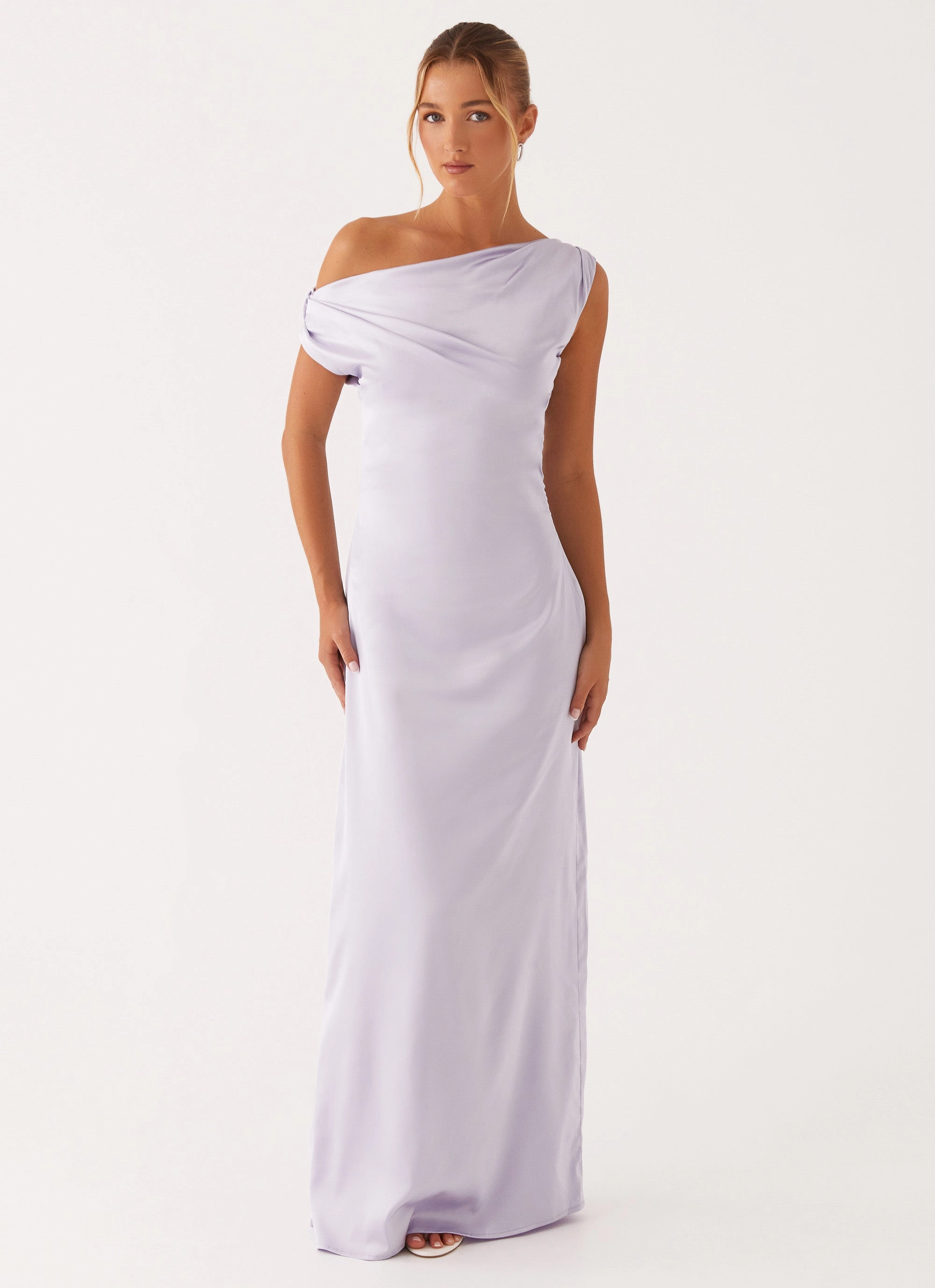 Tall Girl Heart Of Glass Satin Maxi Dress - Lilac