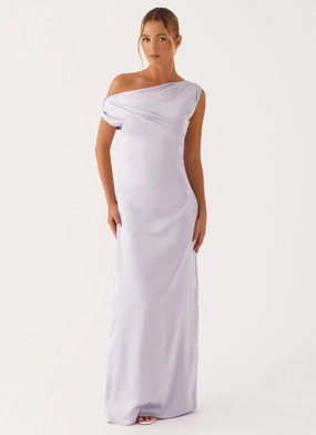 Tall Girl Heart Of Glass Satin Maxi Dress - Lilac