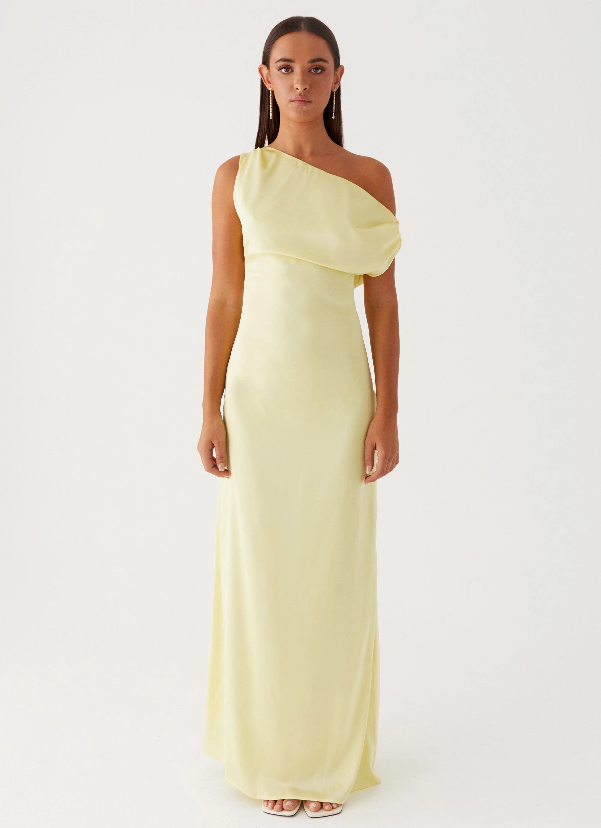 Summer Air Heart Of Glass Satin Maxi Dress - Yellow