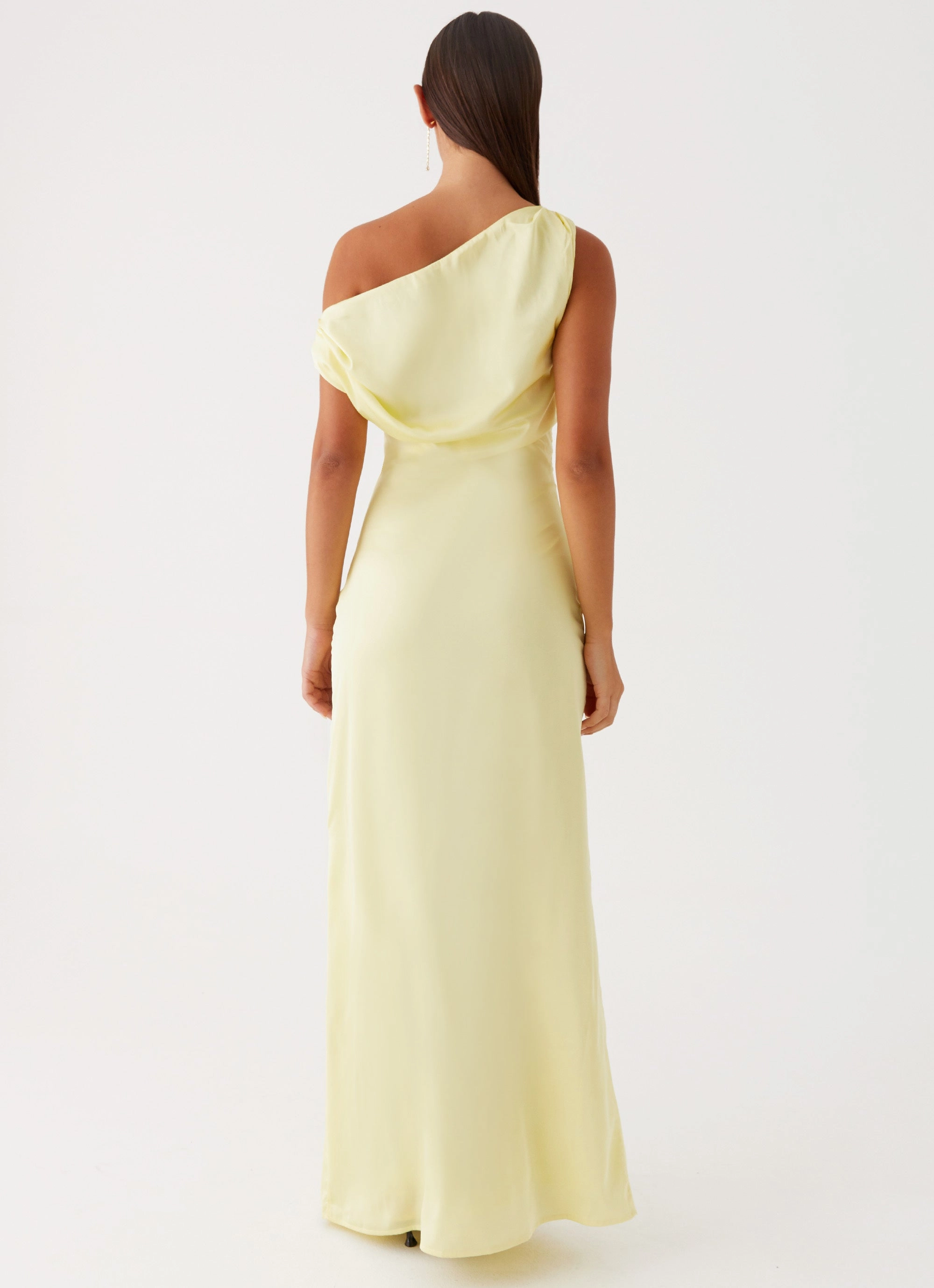 Heart Of Glass Satin Maxi Dress - Yellow Layerable Piece