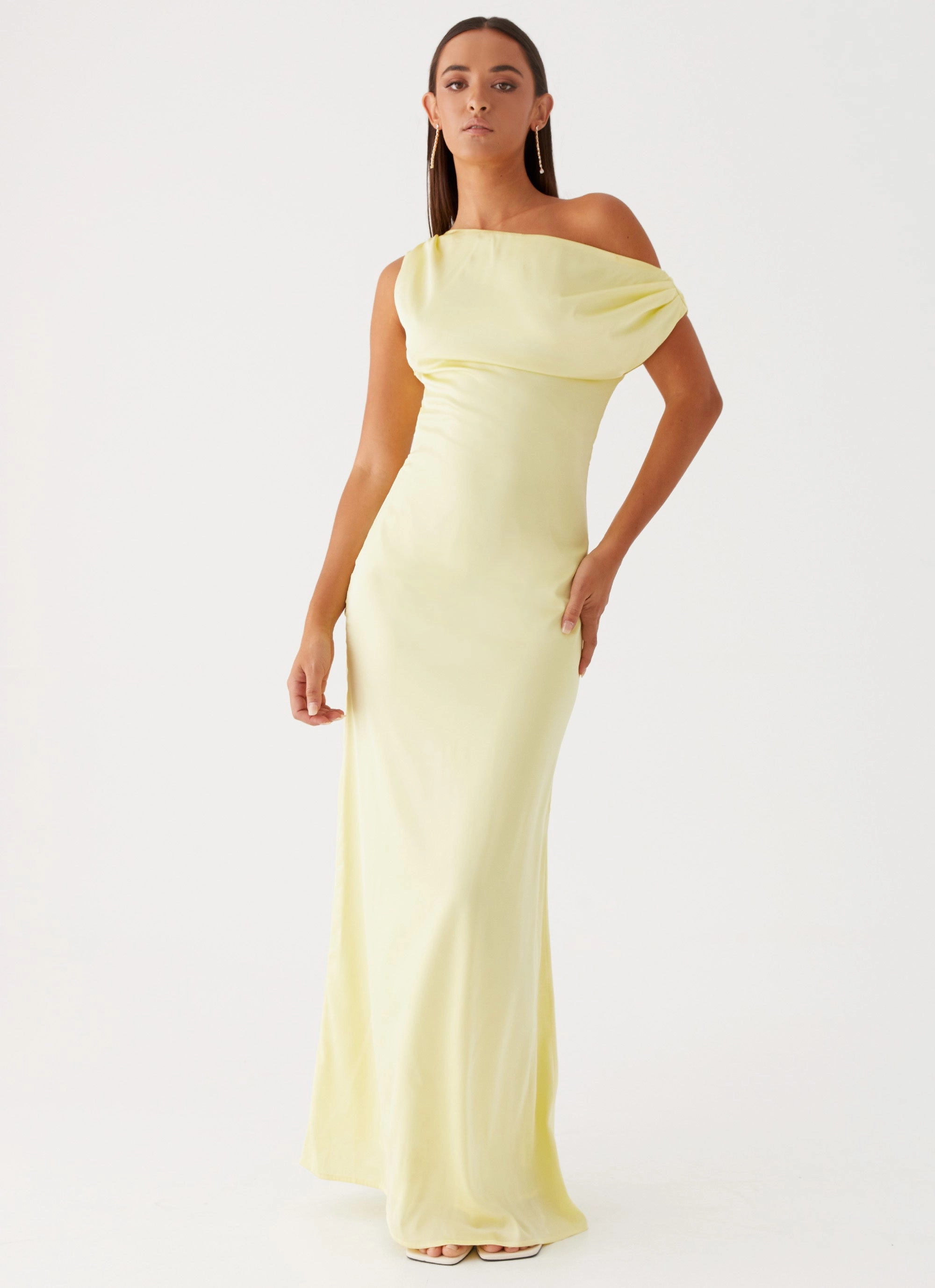 Heart Of Glass Satin Maxi Dress - Yellow Work or Play Relaxed Comfort Look