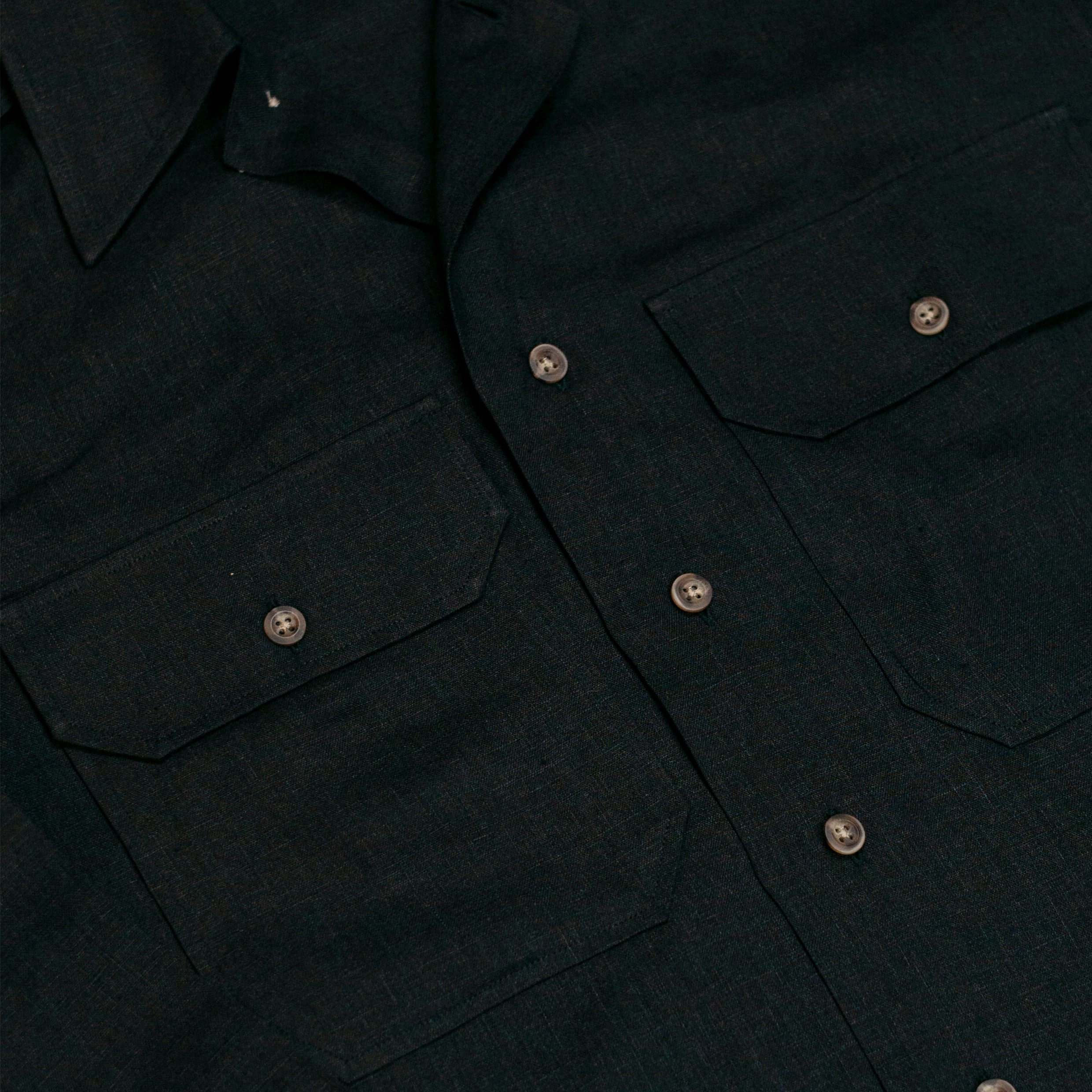 Asymmetrical Cut Officer Shirt Black