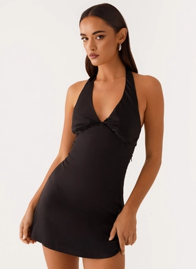 Heart Glow Flattering Silhouette Heavy Hearted Mini Dress - Black
