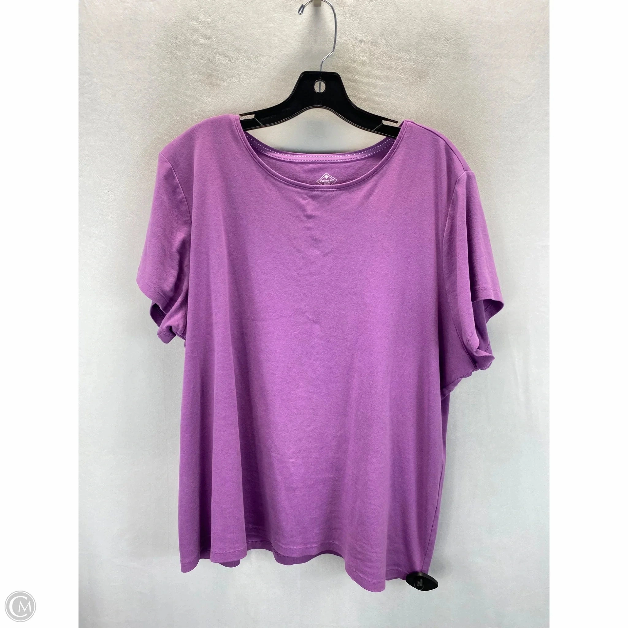 Non-toxic Stylish and Fun Top Short Sleeve Basic By St Johns Bay In Purple, Size: 3x