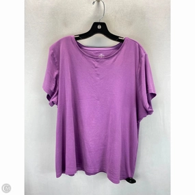 Non-toxic Stylish and Fun Top Short Sleeve Basic By St Johns Bay In Purple, Size: 3x