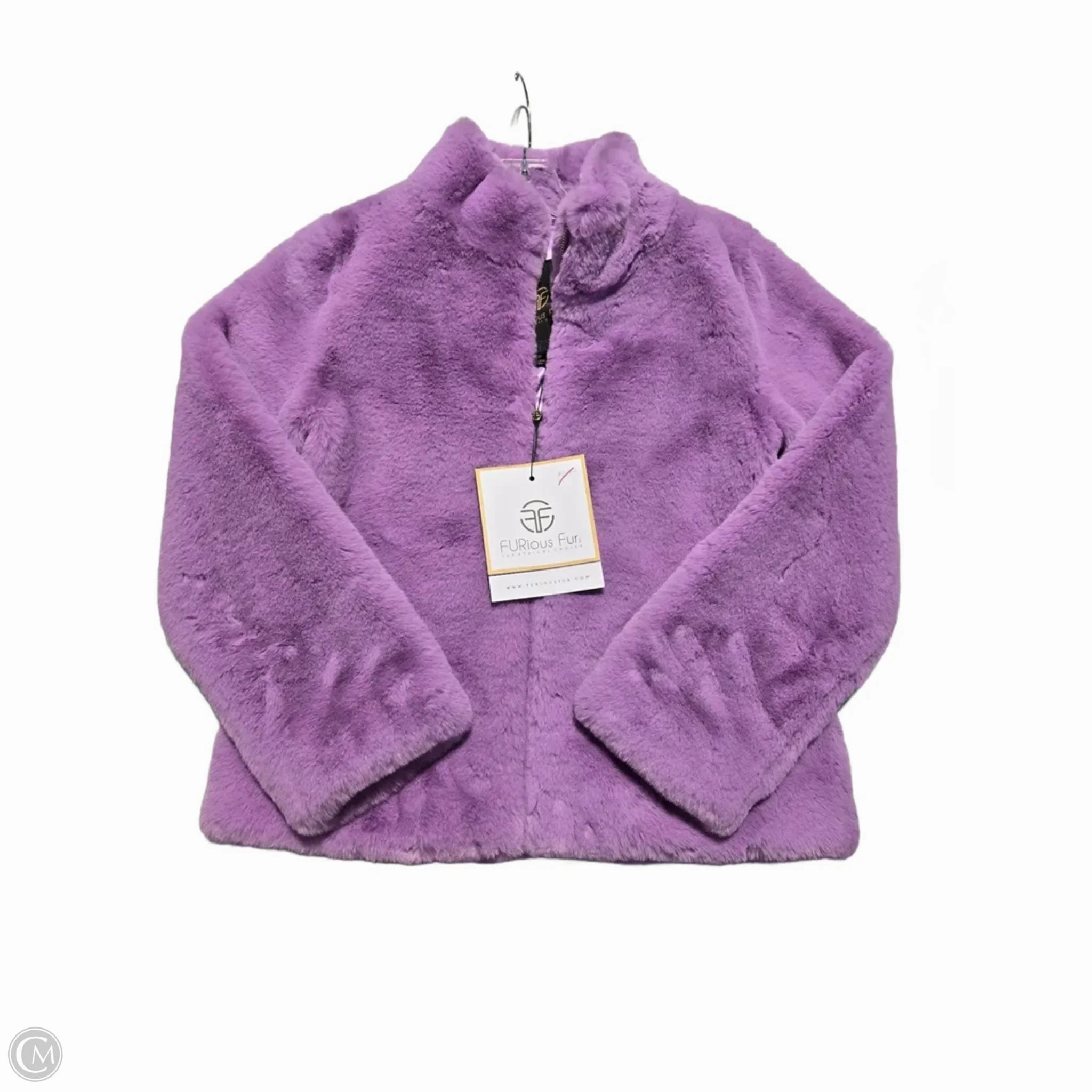 Coat Faux Fur & Sherpa By Cma In Purple, Size: Sp Non Restrictive Cut Durable Stitching