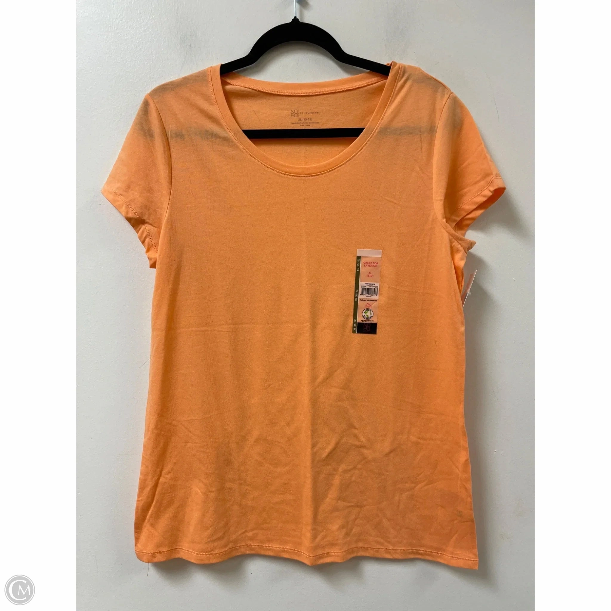 Skin Friendly Blends Top Short Sleeve By No Boundaries In Orange, Size: Xl