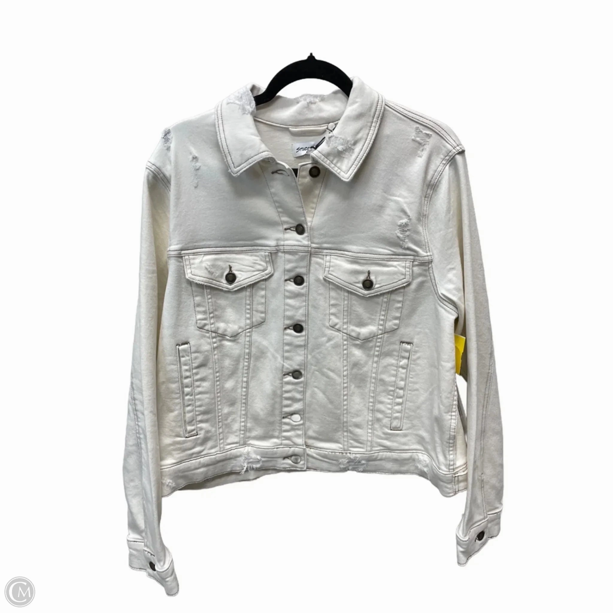Jacket Denim By Studio Blue In White Denim, Size: Xl Quick Dry Coating