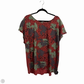 Comfy Waistband Modern Comfort Style Top Short Sleeve By Evri In Floral Print, Size: 1x