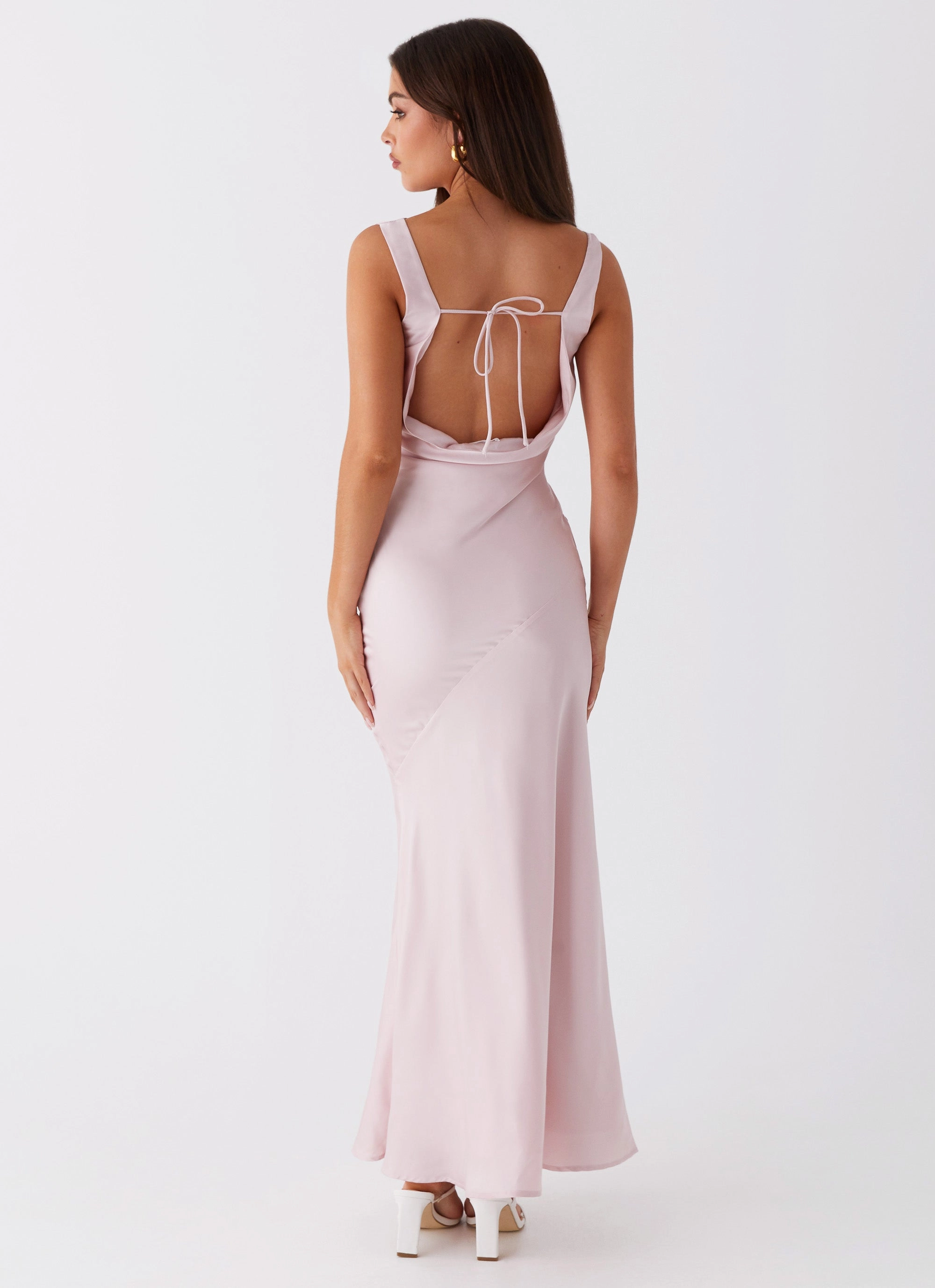 Satin Touch Be Mine Satin Maxi Dress - Mauve Pink