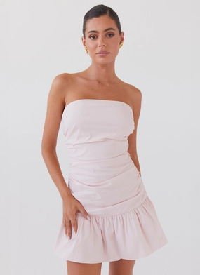 Church Proper Dear Taylor Ruched Mini Dress - Pink Cloud