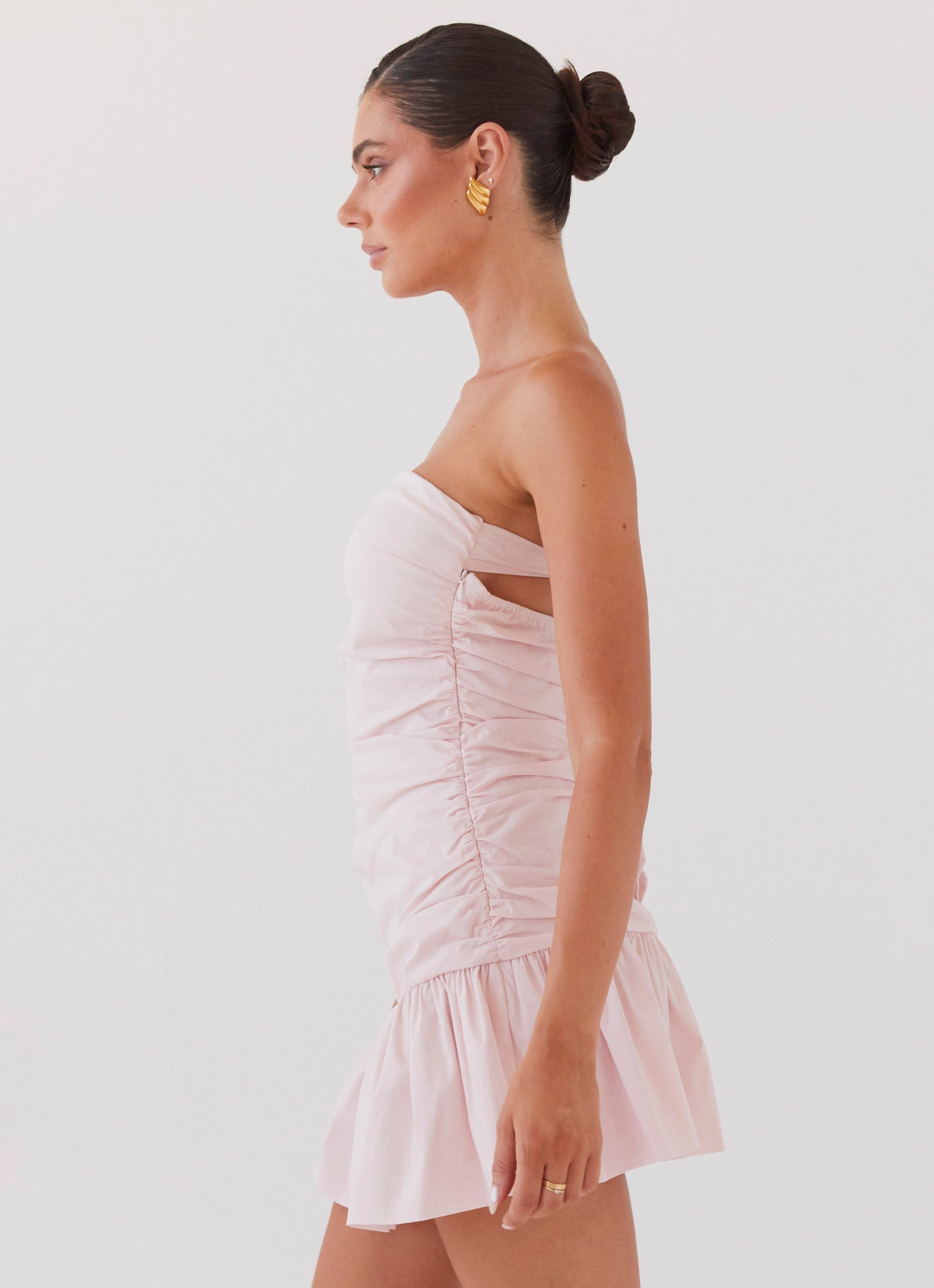 Urban Motion Dear Taylor Ruched Mini Dress - Pink Cloud