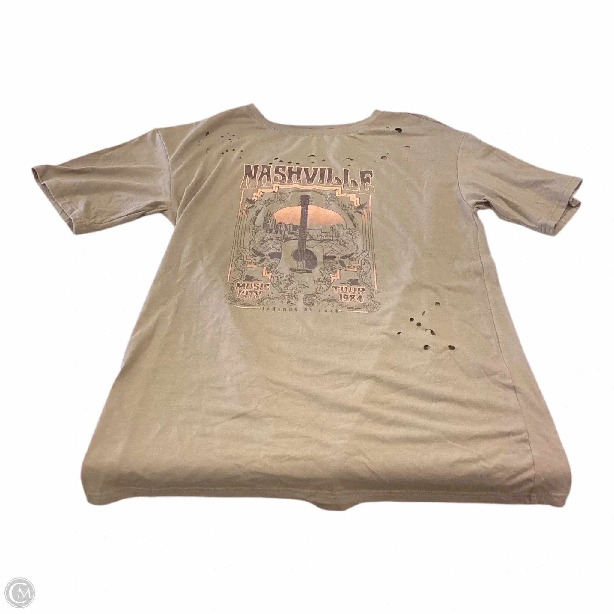 Easy Wear Moisture Management Top Short Sleeve Basic By Clothes Mentor In Brown, Size: 2x