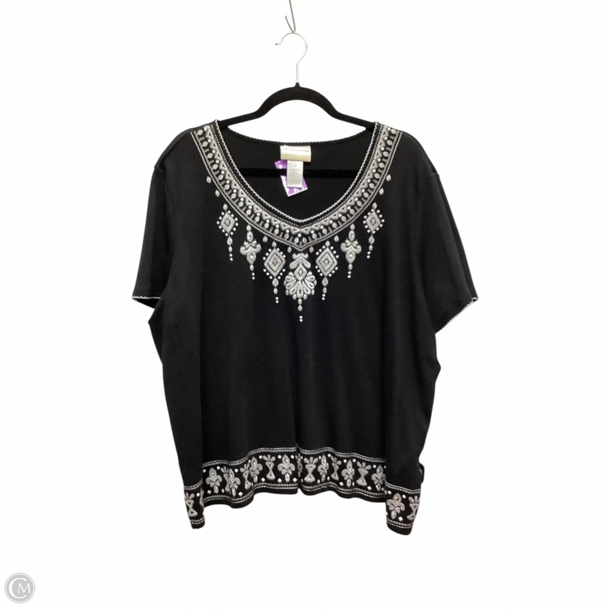 Top Short Sleeve By Alfred Dunner In Black, Size: 2x Versatile and Comfortable