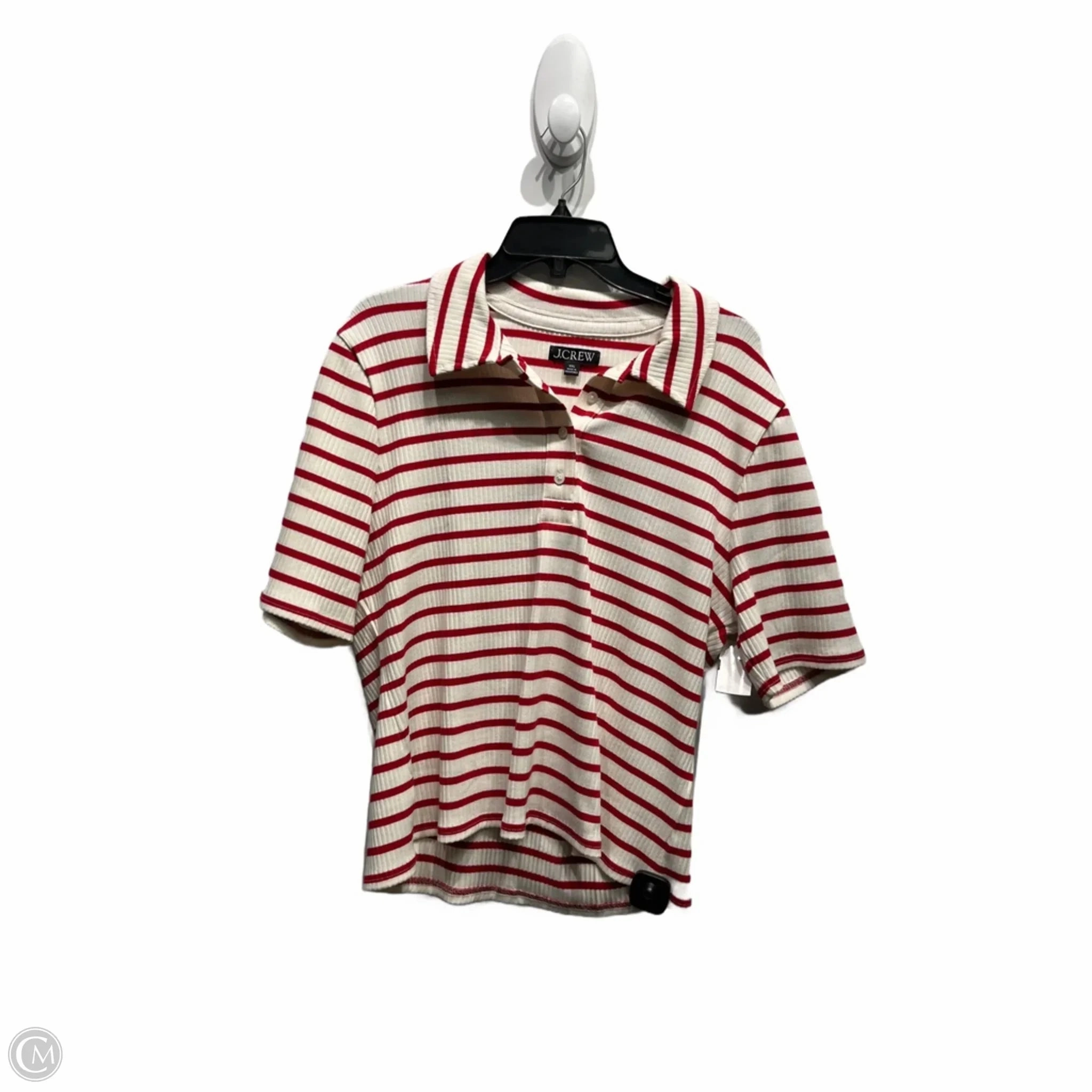 Top Short Sleeve By J. Crew In Red & White, Size: Xxl Cozy Apparel