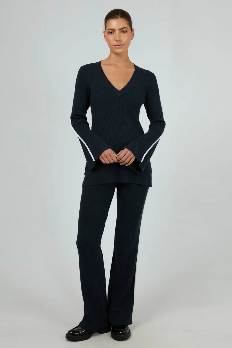 Multipurpose Design Highland Navy Knit Top