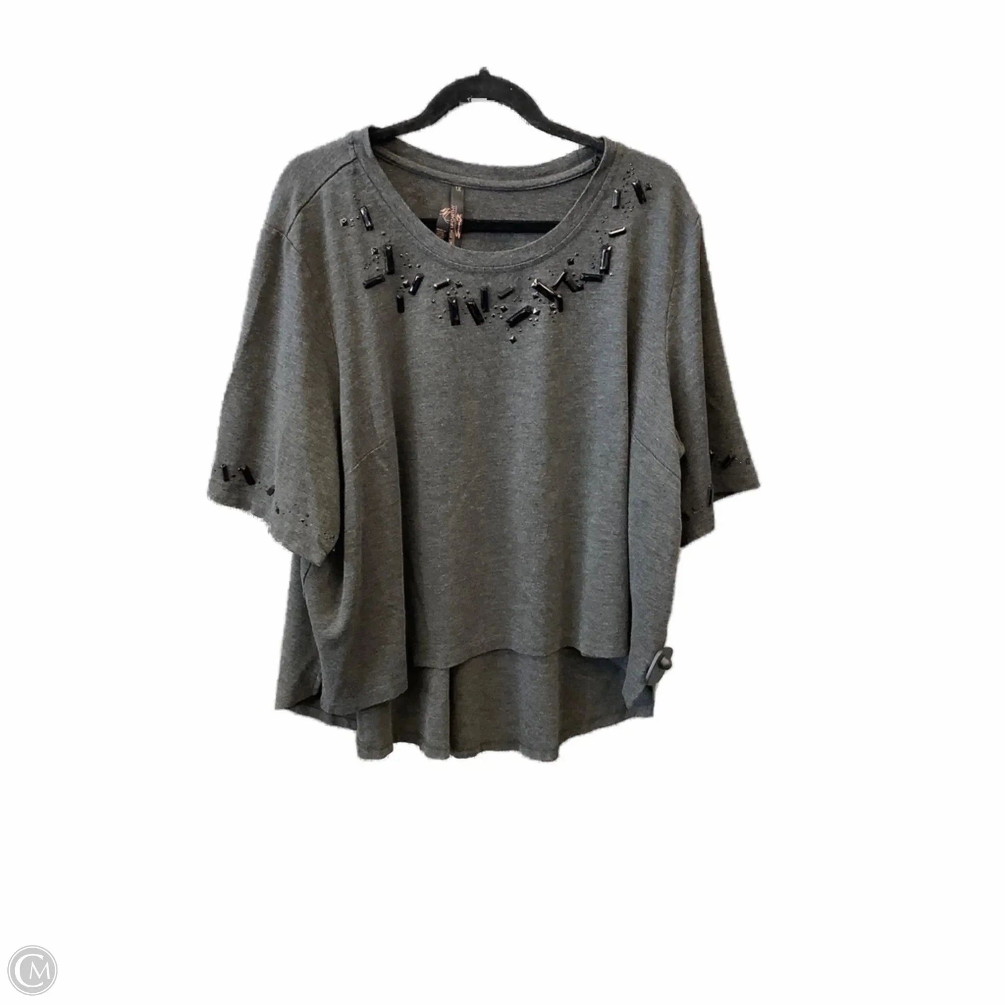 Top Short Sleeve By Melissa Mccarthy In Grey, Size: 1x Seasonal Wear