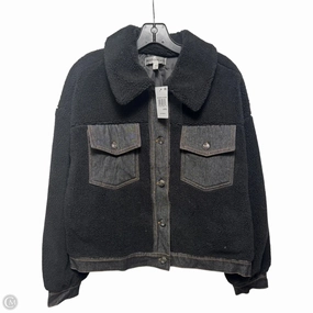 Denim Trim Jacket Fleece By Steve Madden In Black, Size: L Cold Weather