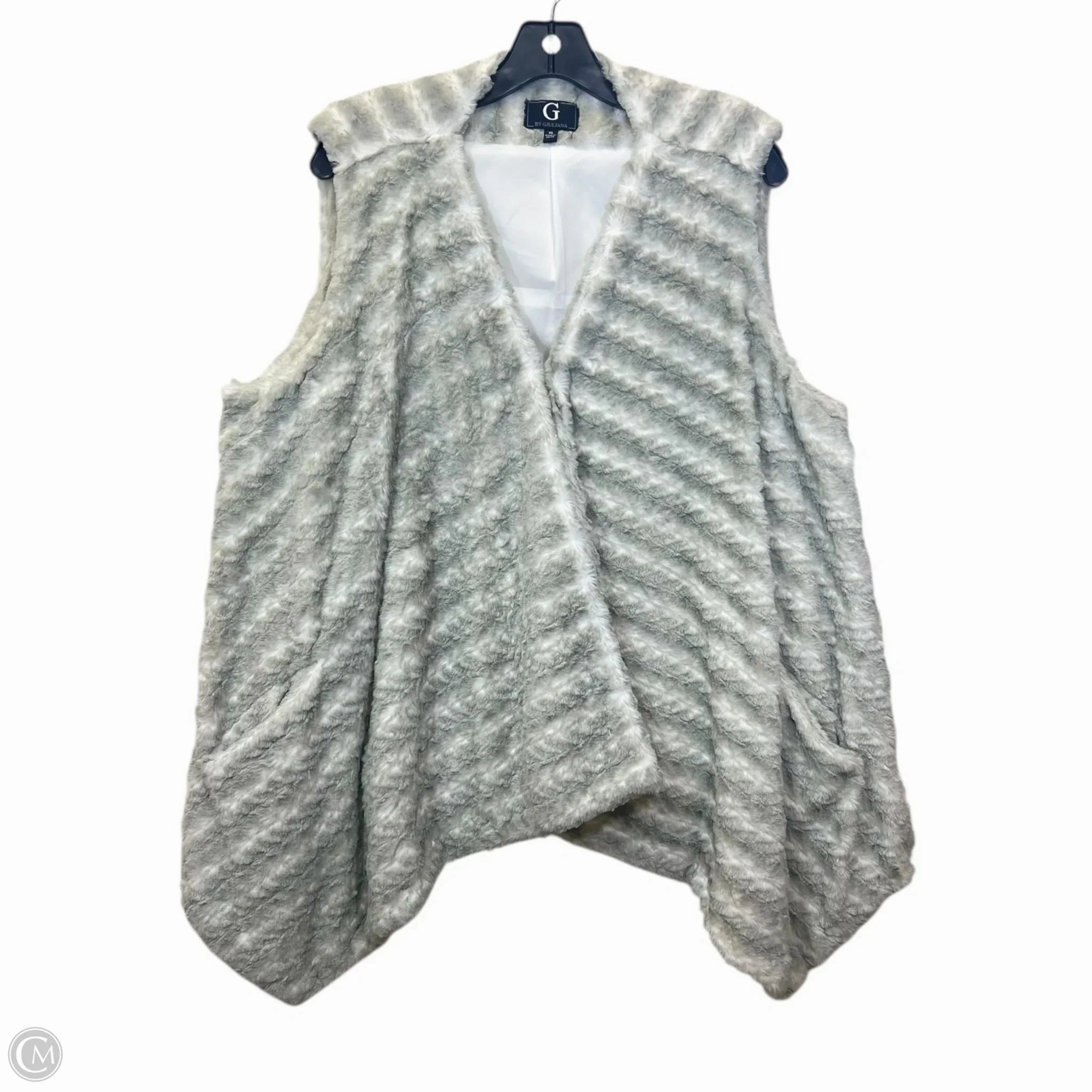 Vest Faux Fur & Sherpa By G By Giuliana In Grey, Size: Xl Multi Pocket Layout Light Protection