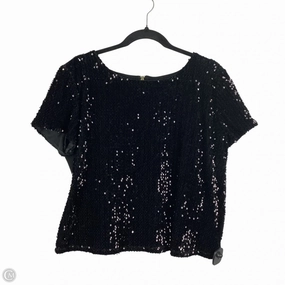 Polka Dot Pattern Top Short Sleeve By Clothes Mentor In Black, Size: 1x