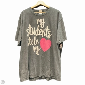 Anti Shrinkage Treatment SoftTouchFinish Top Short Sleeve Basic By Clothes Mentor In Grey, Size: 2x