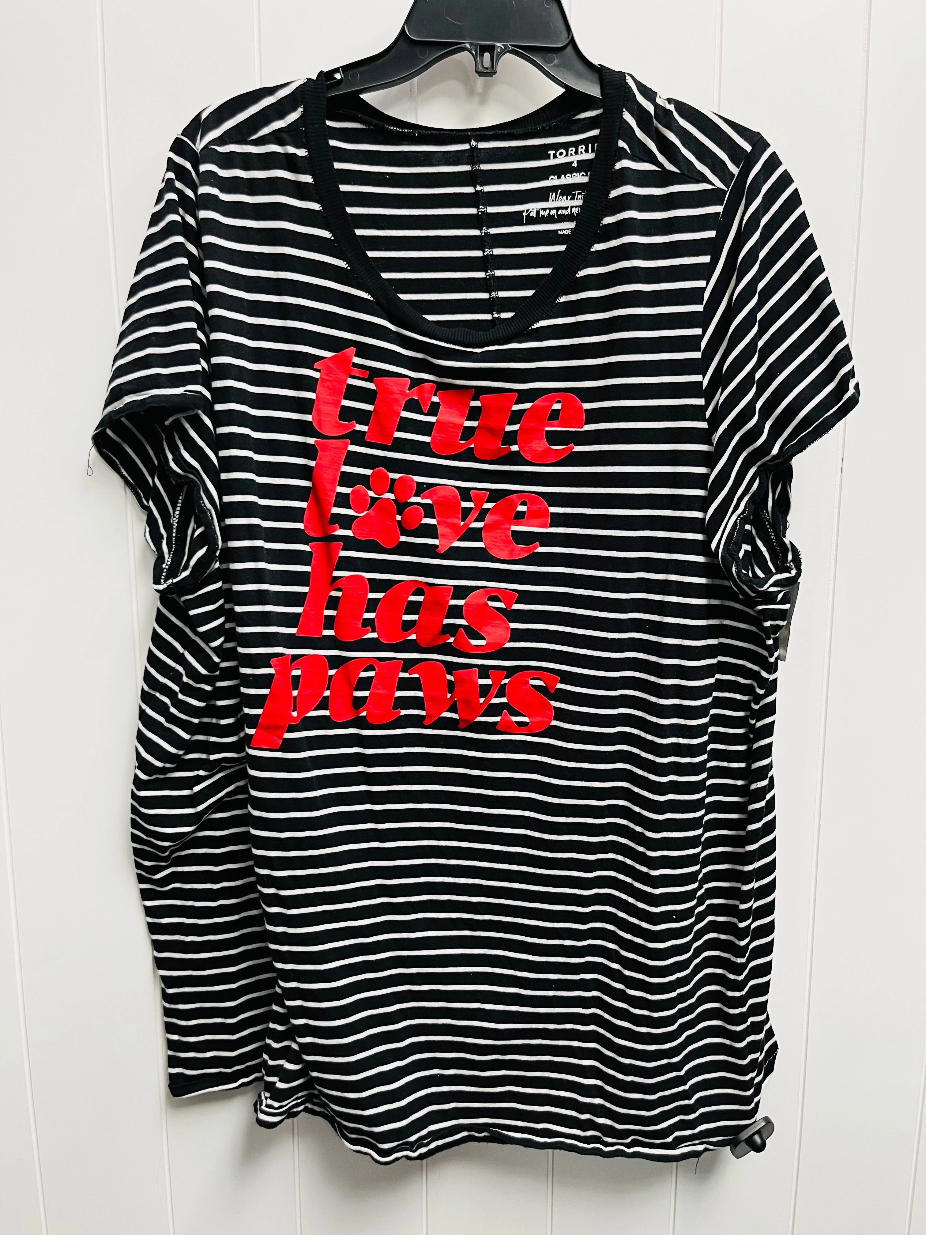 Top Short Sleeve By Torrid In Black & Red, Size: 4x Quick Comfort Design Soft Breathable