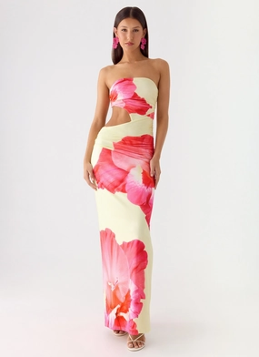 In The Rhythm Maxi Dress - Yellow Floral Spritz Soft Finish