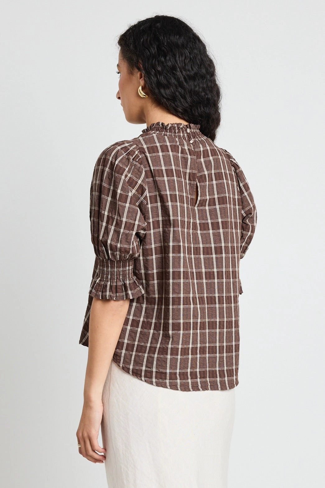 QuickDryTechnology Influential Chocolate Check High Neck SS Top