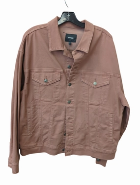 Jacket Denim By Express In Mauve, Size: L Contoured Back Panel High Performance Blend