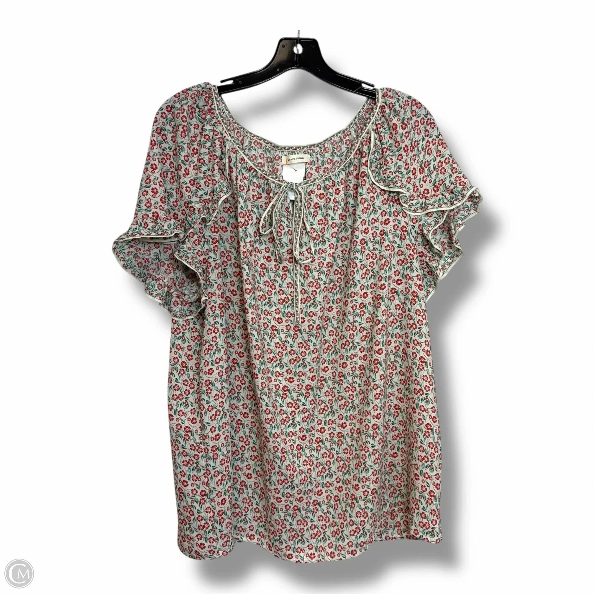 Top Short Sleeve By Max Studio In Floral Print, Size: 2x Casual Vibe Timeless Top