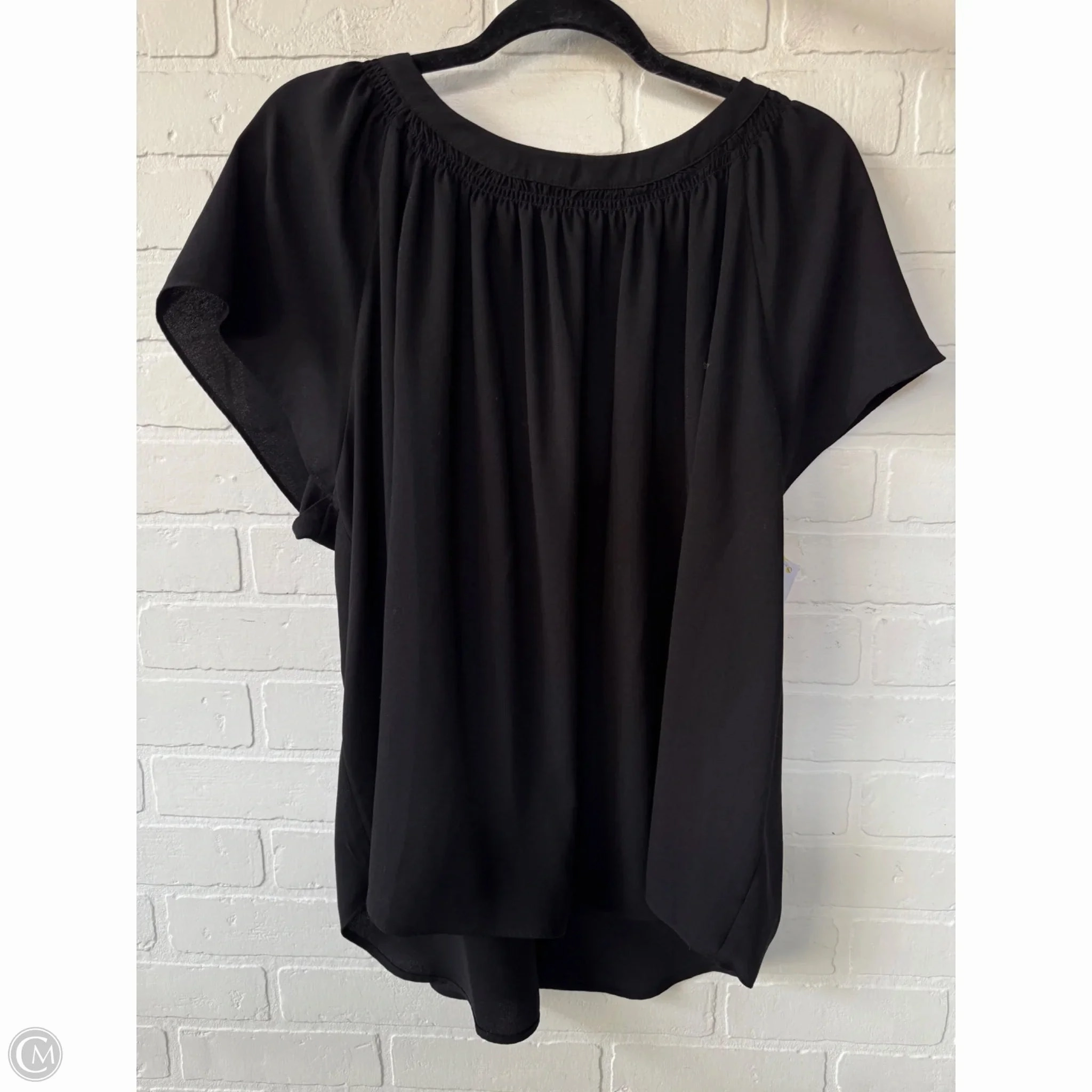 Top Short Sleeve By Lc Lauren Conrad In Black, Size: 2x Casual Wear