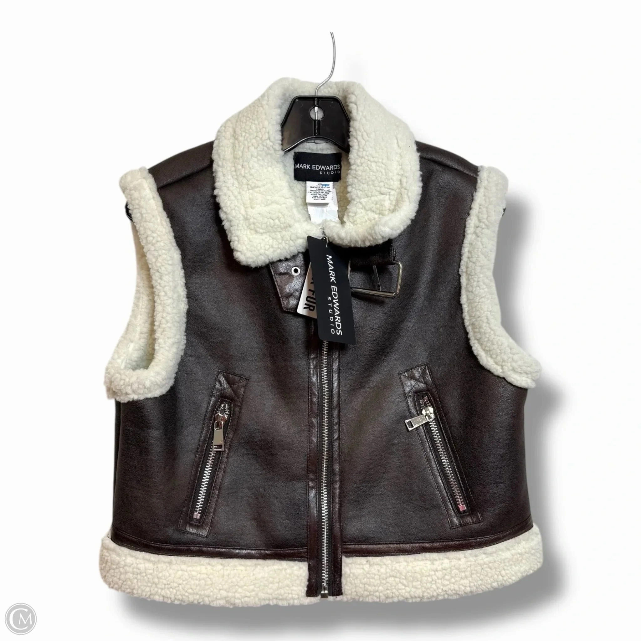 Heavyweight Durability Vest Faux Fur & Sherpa By Clothes Mentor In Brown, Size: Xs