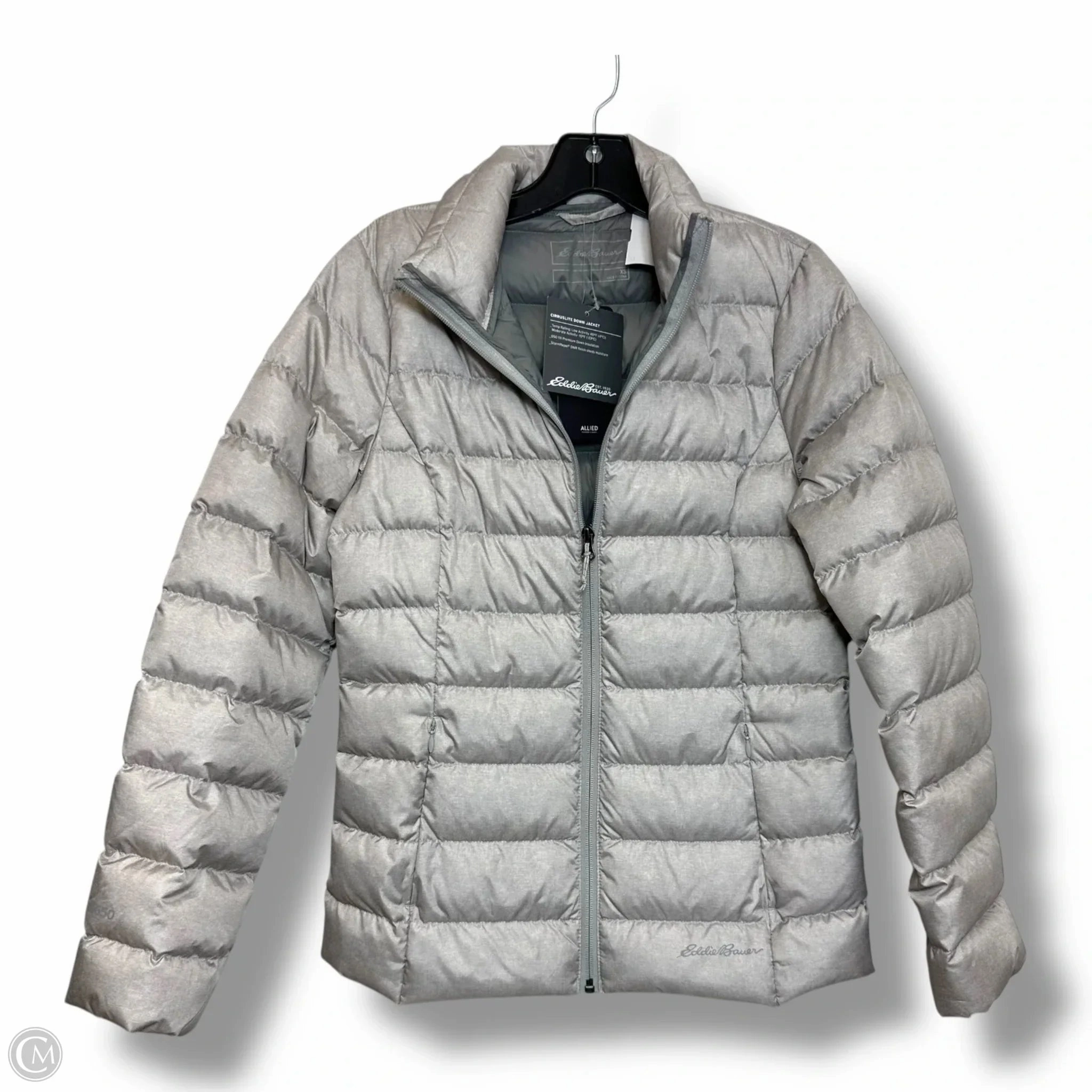 CIRRUSLITE DOWN JACKET Puffer & Quilted By Eddie Bauer In Grey, Size: Xs Weatherproof Zipper Closure Water Repellent Fabric