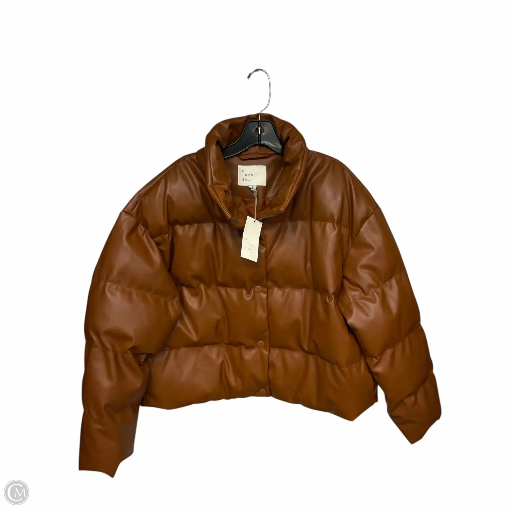 Jacket Puffer & Quilted By A New Day In Brown, Size: L Quilted Stitching