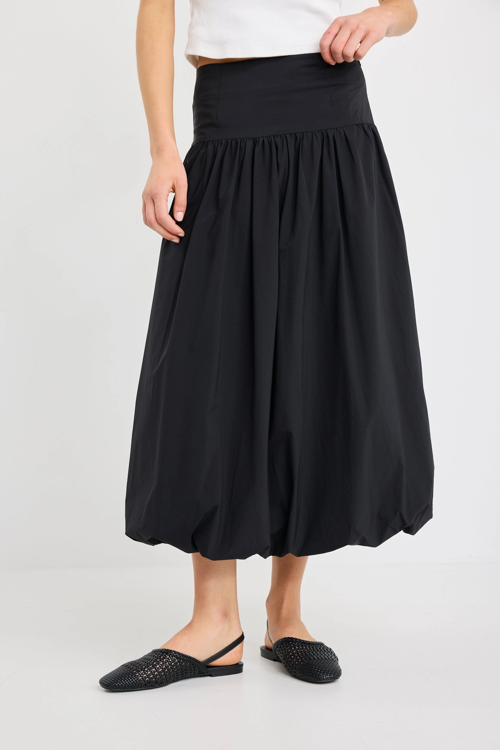 Bohemian vibe Intensity Black Bubble Midi Skirt