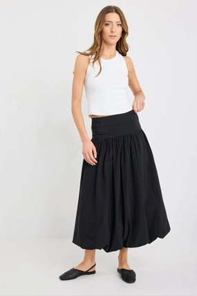 Intensity Black Bubble Midi Skirt Plus size option