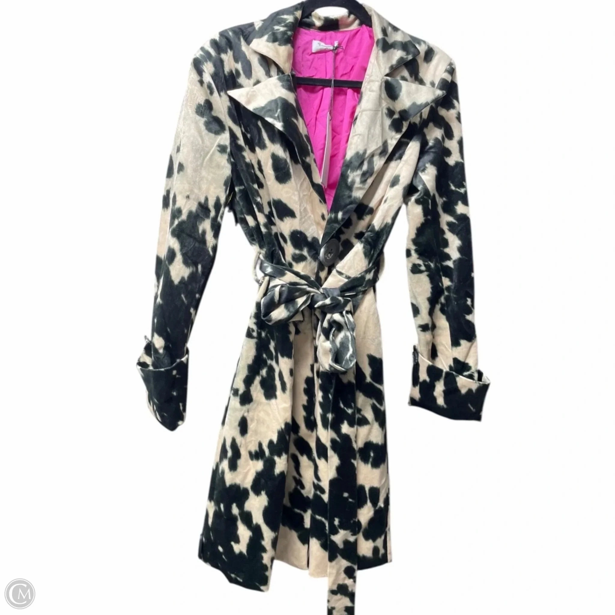 Coat Trench Coat By nichole lynel  In Animal Print, Size: S Cold Outfit Neutral Tones Look