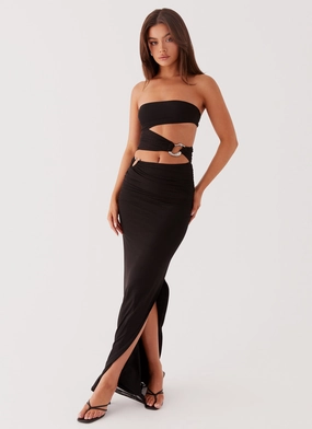 Urban Fit Into Pieces Mesh Maxi Dress - Black