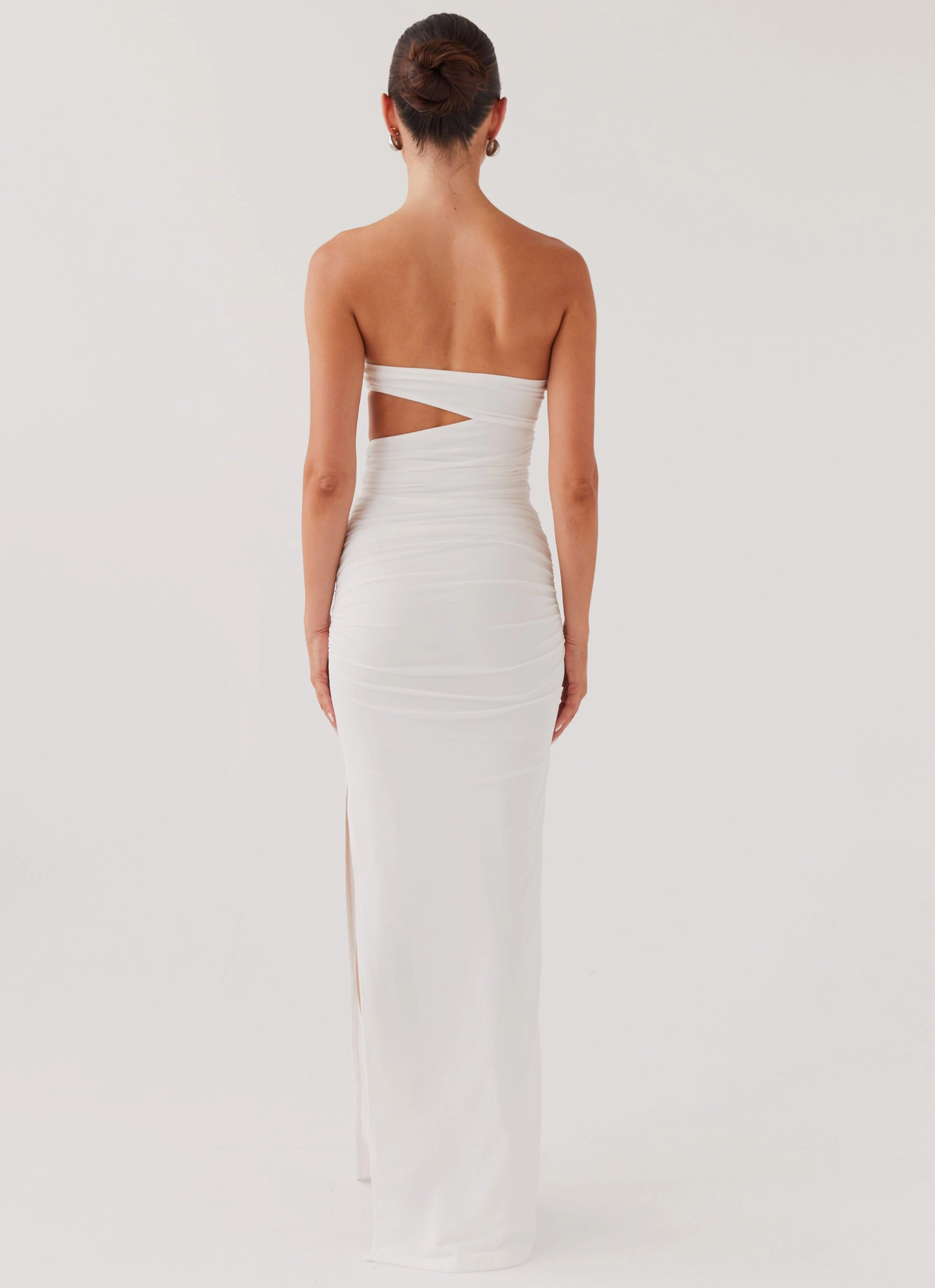 Into Pieces Mesh Maxi Dress - White Perfect Layering