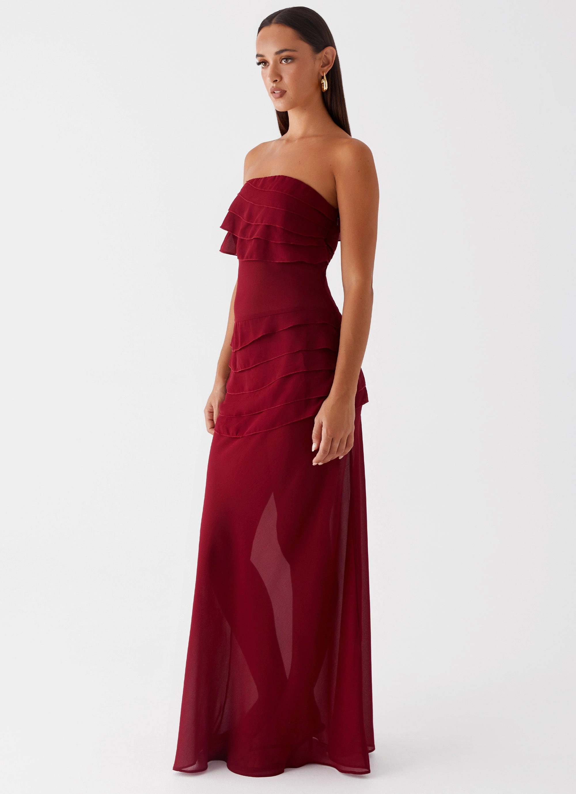 Into The Night Maxi Dress - Cherry Red Chilly Comfort