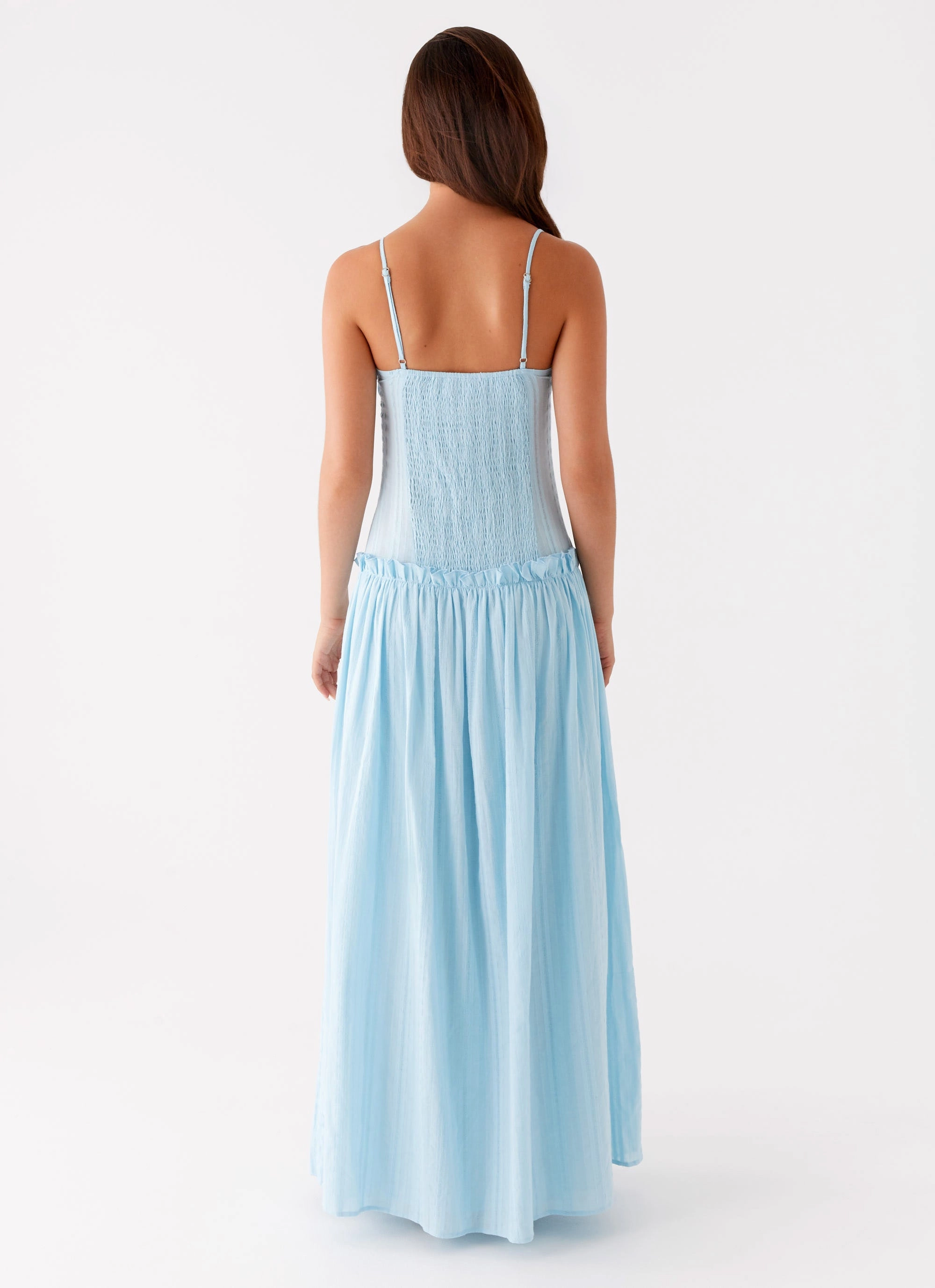 Effortless Elegance Jacinda Drop Waist Maxi Dress - Blue