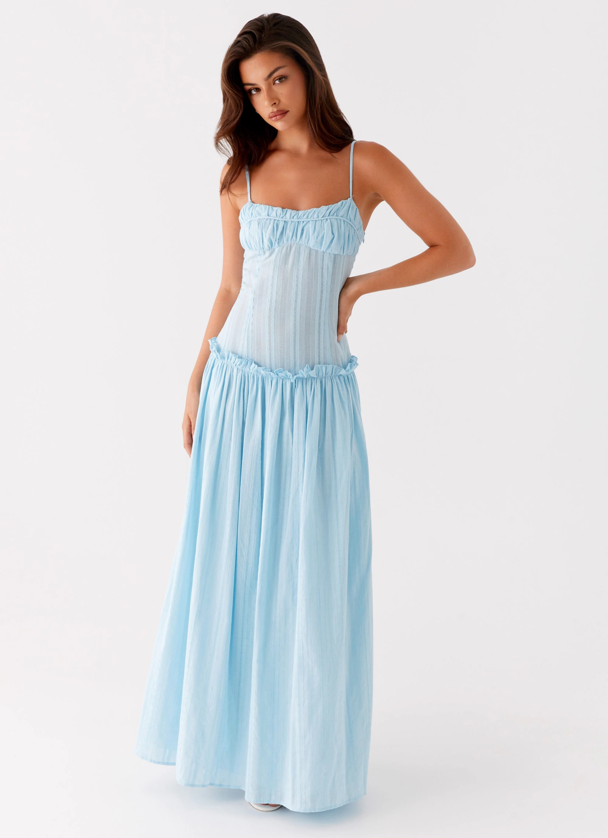 All-day Comfort Style Blend Jacinda Drop Waist Maxi Dress - Blue