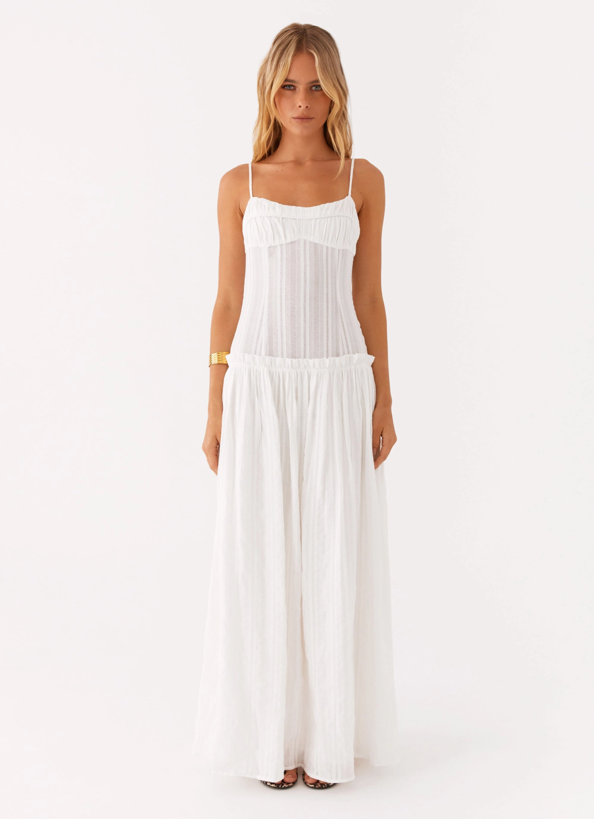 Daily Form Jacinda Drop Waist Maxi Dress - Ivory