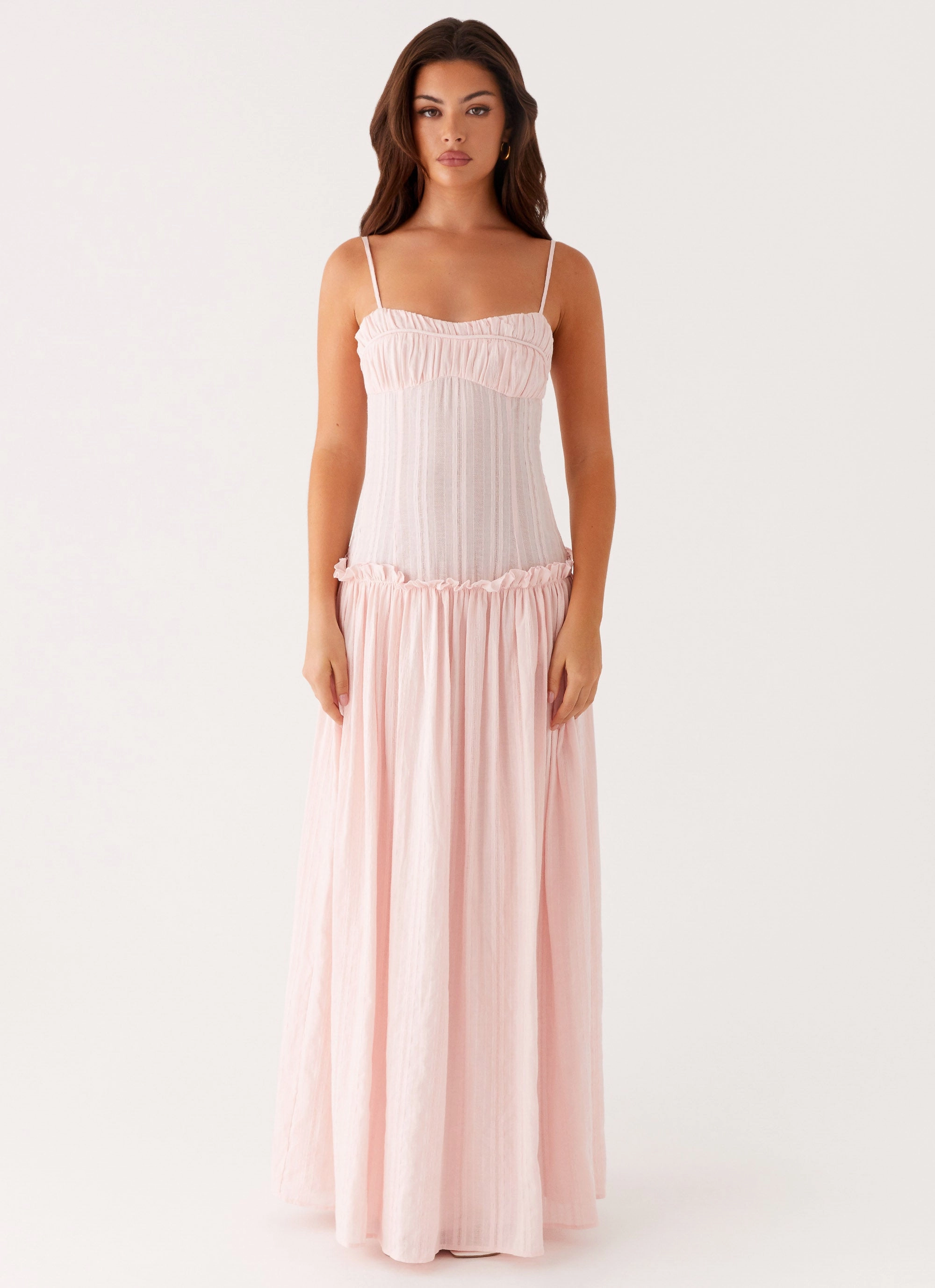 Elegant Mood Jacinda Drop Waist Maxi Dress - Pink