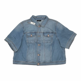 Jacket Denim By Talbots In Blue Denim, Size:3X Lined Pockets ElasticizedWaistbandSystem