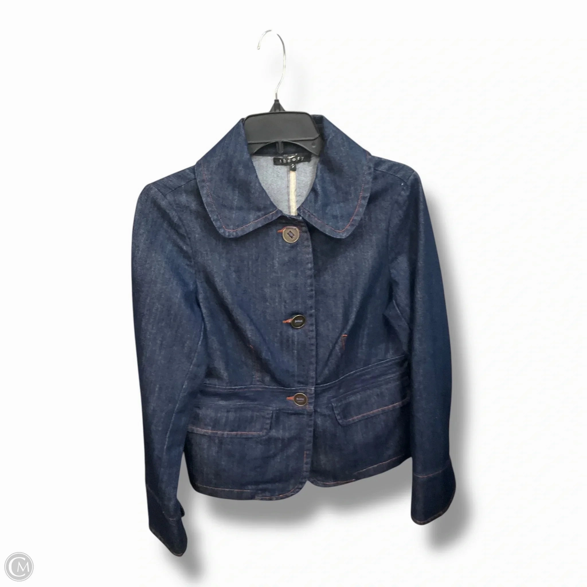 Jacket Denim By Theory In Blue Denim, Size: S Multi Directional Stretch
