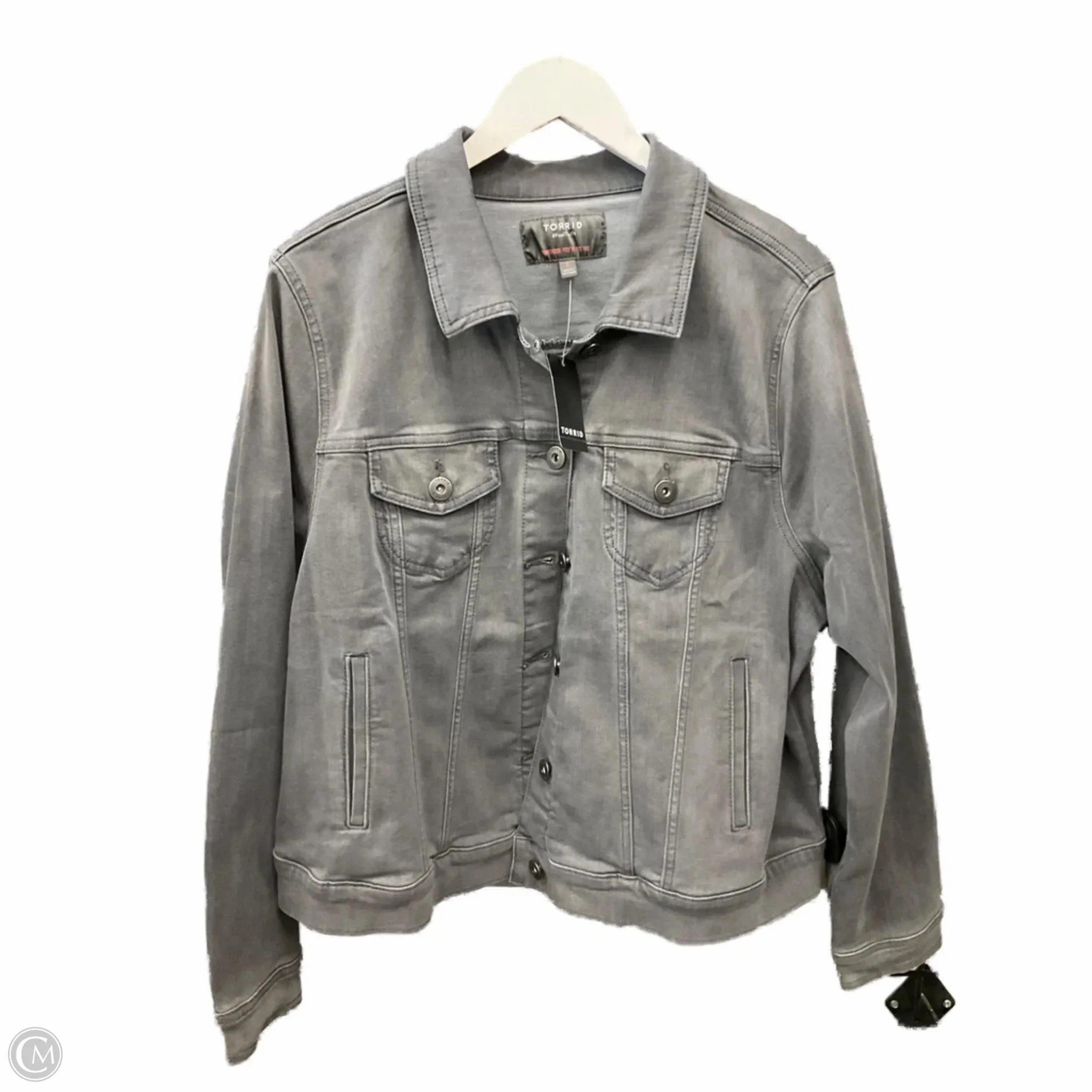 Jacket Denim By Torrid In Grey Denim, Size: 2x Flexible Cuffs